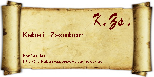 Kabai Zsombor névjegykártya